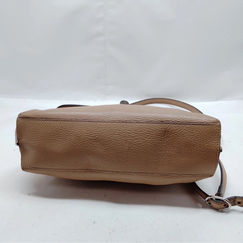 GUCCI Bamboo Turn-Lock Beige Leather Top Handle Front Flap Closure Shoulder Bag - Picture 5 of 9